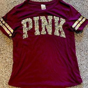 NWOT VS Pink Top Maroon & Gold